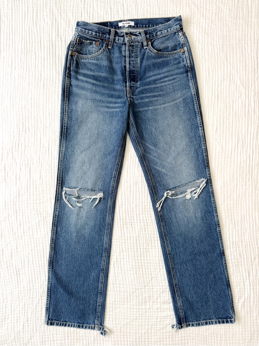 RE/DONE 90s High Loose Baggy Straight Jean size 28 - Picture 2 of 5